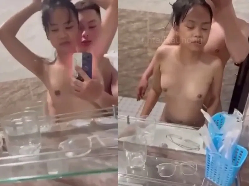 Dáng mảnh em cùng người yêu làm tình trước gương quay kỉ niệm